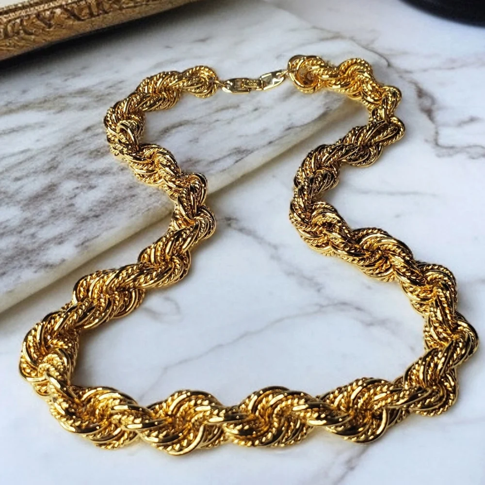 NAPIER Vintage Chunkiest Twisted Chain Long Necklace - Picture 1 of 4